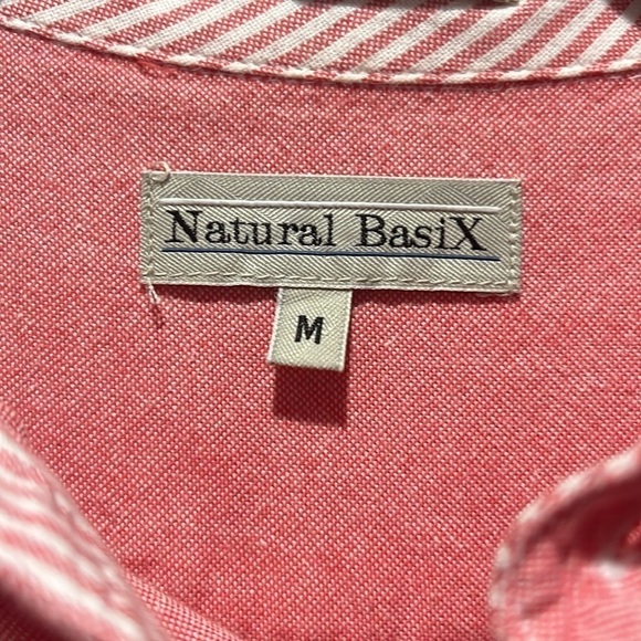 Natural Basix Men's Pink Button-Down Shirt Long Sleeve Business Casual Size M - Picture 3 of 10